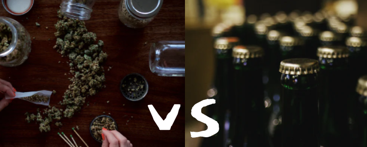 weed vs alcohol side by side