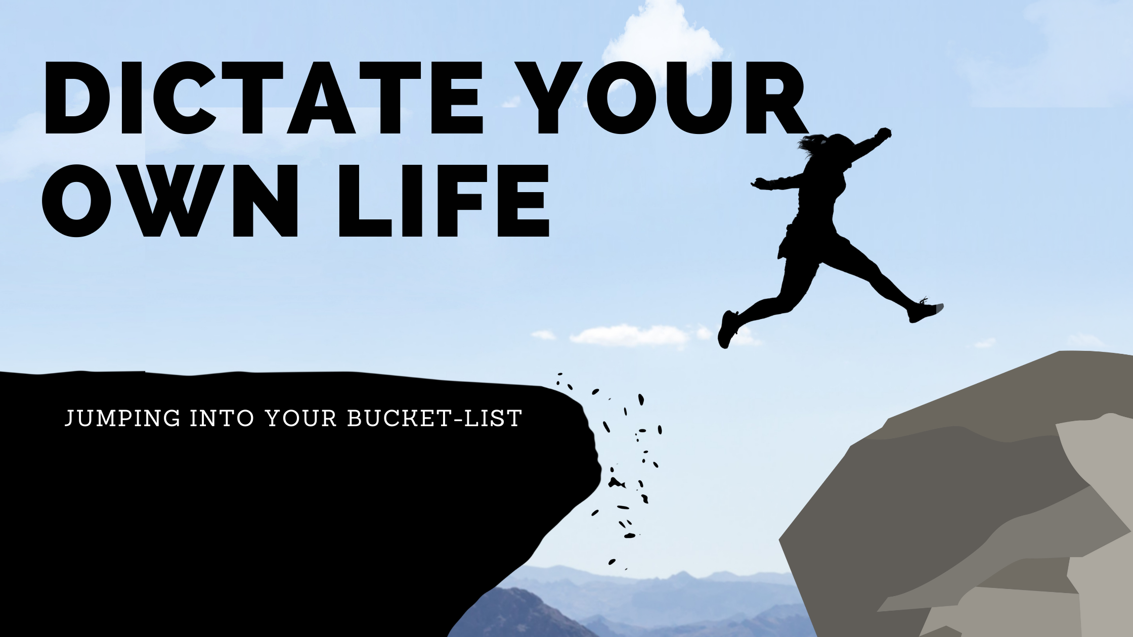 Bucket list jumping person