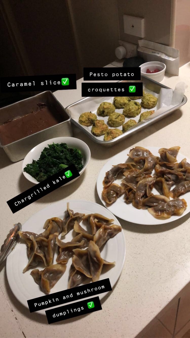 dumplings kale caramel slice and croquettes